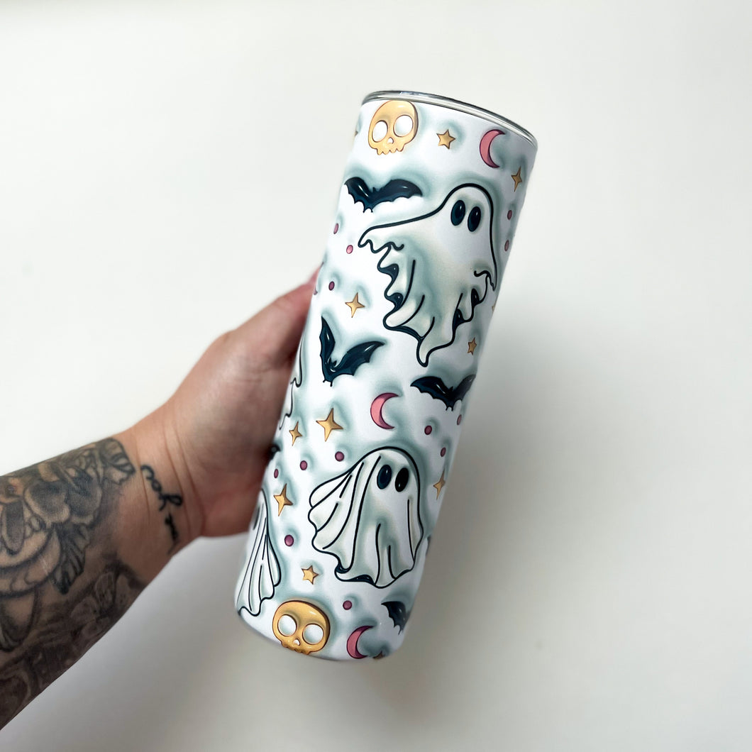 3D Faux Puff SPOOKY 👻 | 20oz Stainless Steel Tumbler