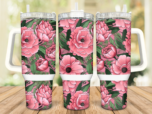 Pink Floral 🌸 Tumbler