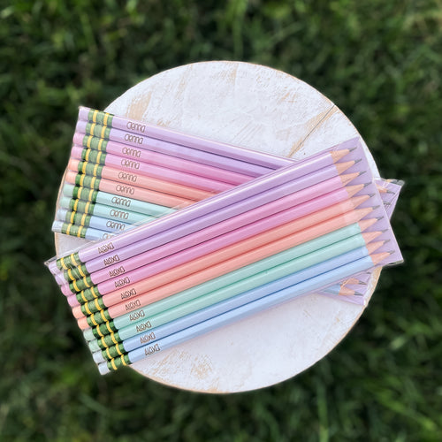 Pastel Laser Engraved Pencil Set (set of 10)