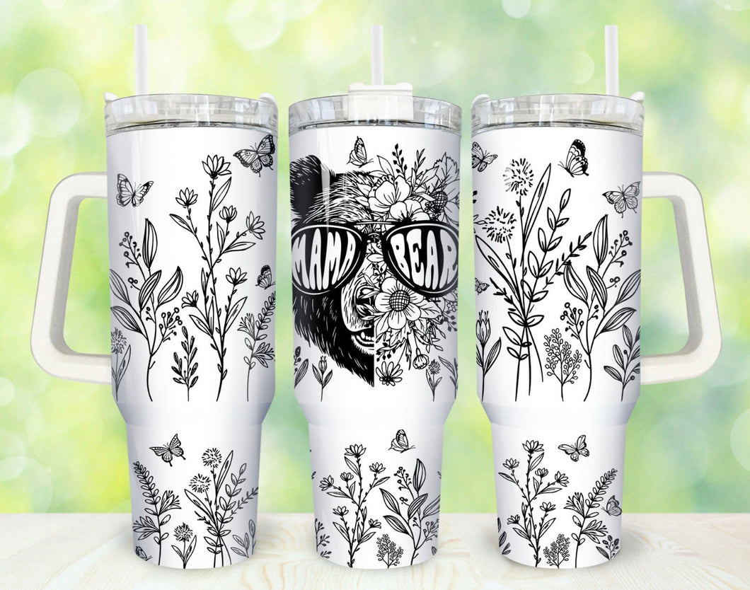 40oz Handle Tumbler | Mama Bear