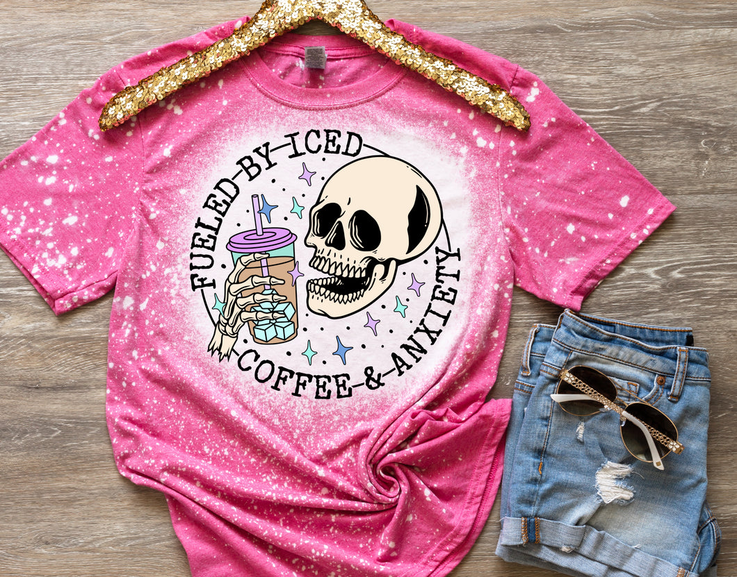 Fueled By Coffee & Anxiety | Bleached T-Shirt