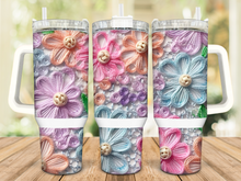 Load image into Gallery viewer, Floral 🌸 Faux Embroidered Tumbler