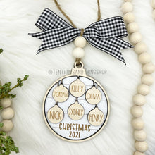 Load image into Gallery viewer, Shiplap Family Christmas Ornament | up to 15 people