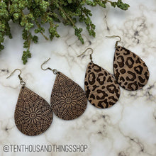 Load image into Gallery viewer, Walnut Laser Cut Earrings