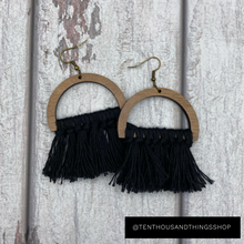 Load image into Gallery viewer, Fringe/Macramé Laser Cut Earrings