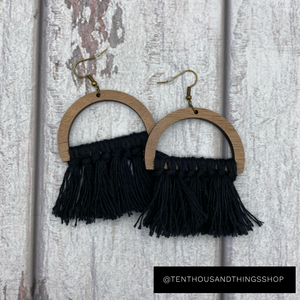 Fringe/Macramé Laser Cut Earrings