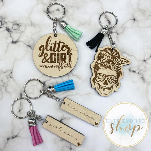 Mom Life Laser Engraved Keychain