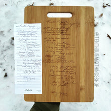 Load image into Gallery viewer, Family Recipe | Laser Engraved Cutting Board