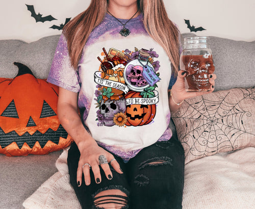 Tis The Season To Be Spooky Halloween | Bleached T-Shirt