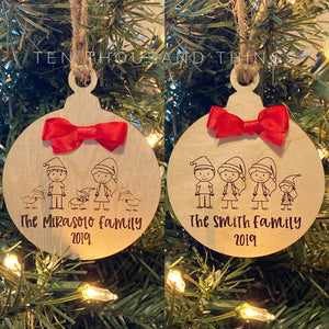 Laser engraved Family Ornament - 2022