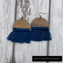 Load image into Gallery viewer, Fringe/Macramé Laser Cut Earrings