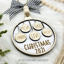 Load image into Gallery viewer, Shiplap Family Christmas Ornament | up to 15 people