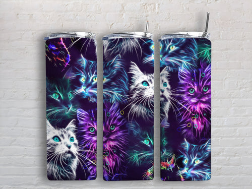 Neon Cats 🐈‍⬛ | 20oz Stainless Steel Tumbler