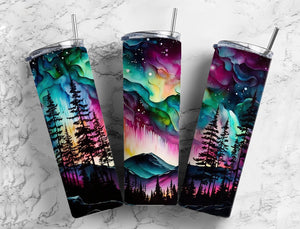 Watercolor Northern Lights  | 20oz Stainless Steel Tumbler