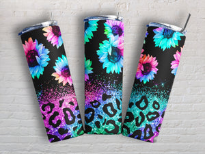 Neon Leopard / Sunflower | 20oz Stainless Steel Tumbler