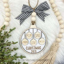 Load image into Gallery viewer, Shiplap Family Christmas Ornament | up to 15 people