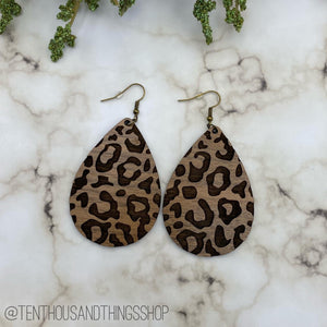 Walnut Laser Cut Earrings