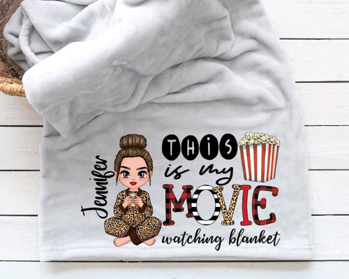 Grey Plush Movie Watching Blanket | Add Your Name