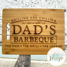 Load image into Gallery viewer, Laser Engraved Cutting Board Dad’s BBQ