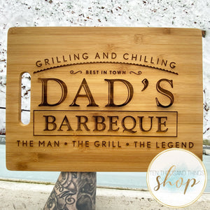 Laser Engraved Cutting Board Dad’s BBQ