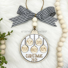 Load image into Gallery viewer, Shiplap Family Christmas Ornament | up to 15 people