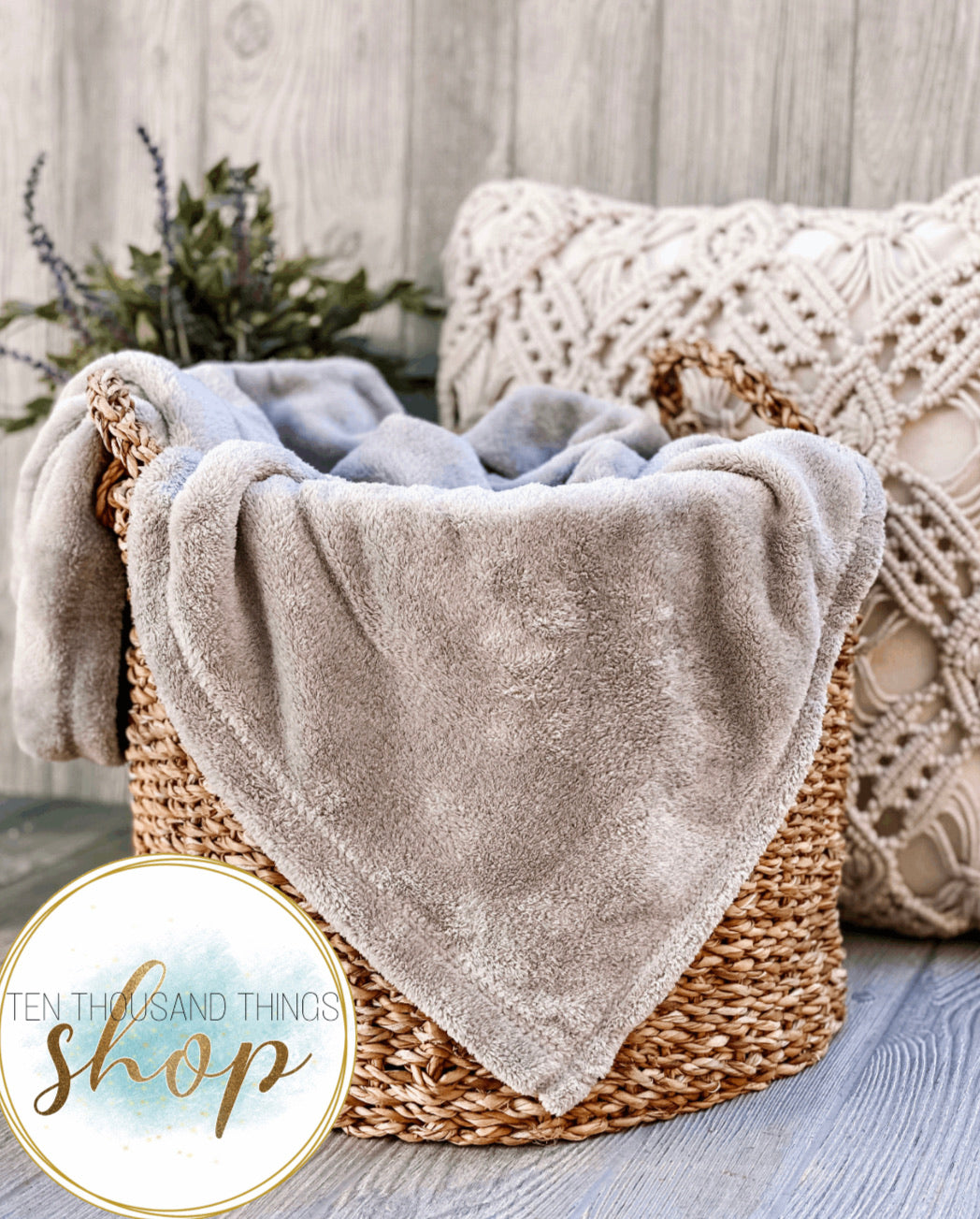 Grey Plush Custom Blanket