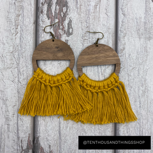 Fringe/Macramé Laser Cut Earrings