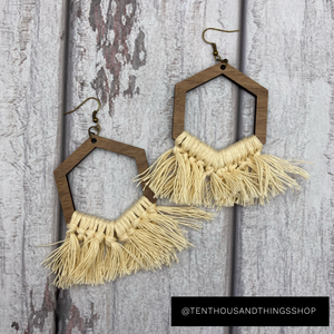 Fringe/Macramé Laser Cut Earrings