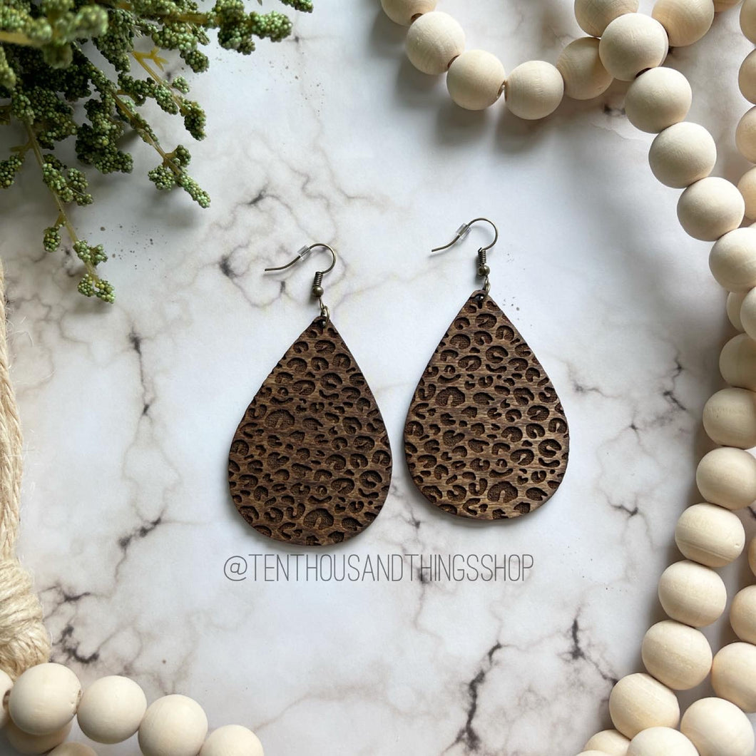 Leopard Laser Cut Earrings